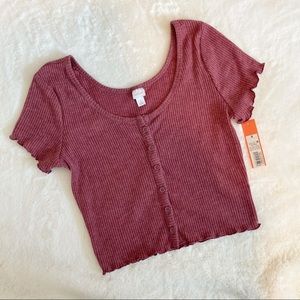 Button Down Crop Top